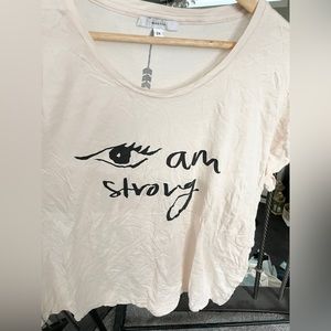 Maette by Stella & Dot I Am Strong Graphic Tee Size 2X